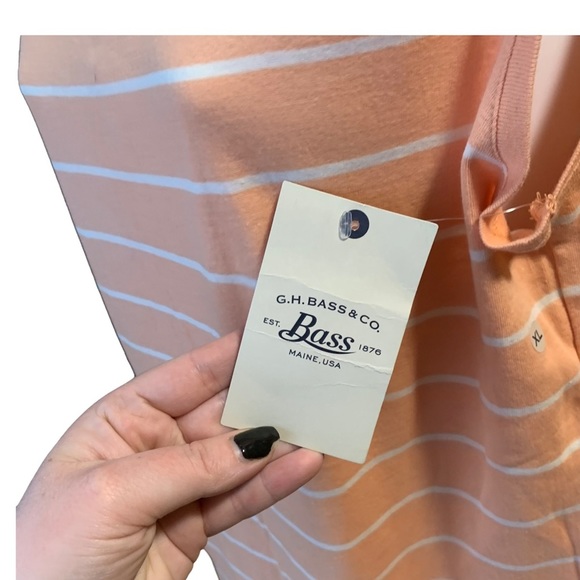 Nwt G.H. BASS & CO ORANGE & CREAM STRIPPED TANK TOP SIZE XL - Picture 3 of 6
